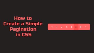 How to Create a Simple Pagination in CSS #webdeveloper #javascript #frontend #animation #html