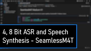 Python: 4, 8 bit Text to Speech, Speech to Text, Speech to Speech SeamlessM4T Comparison