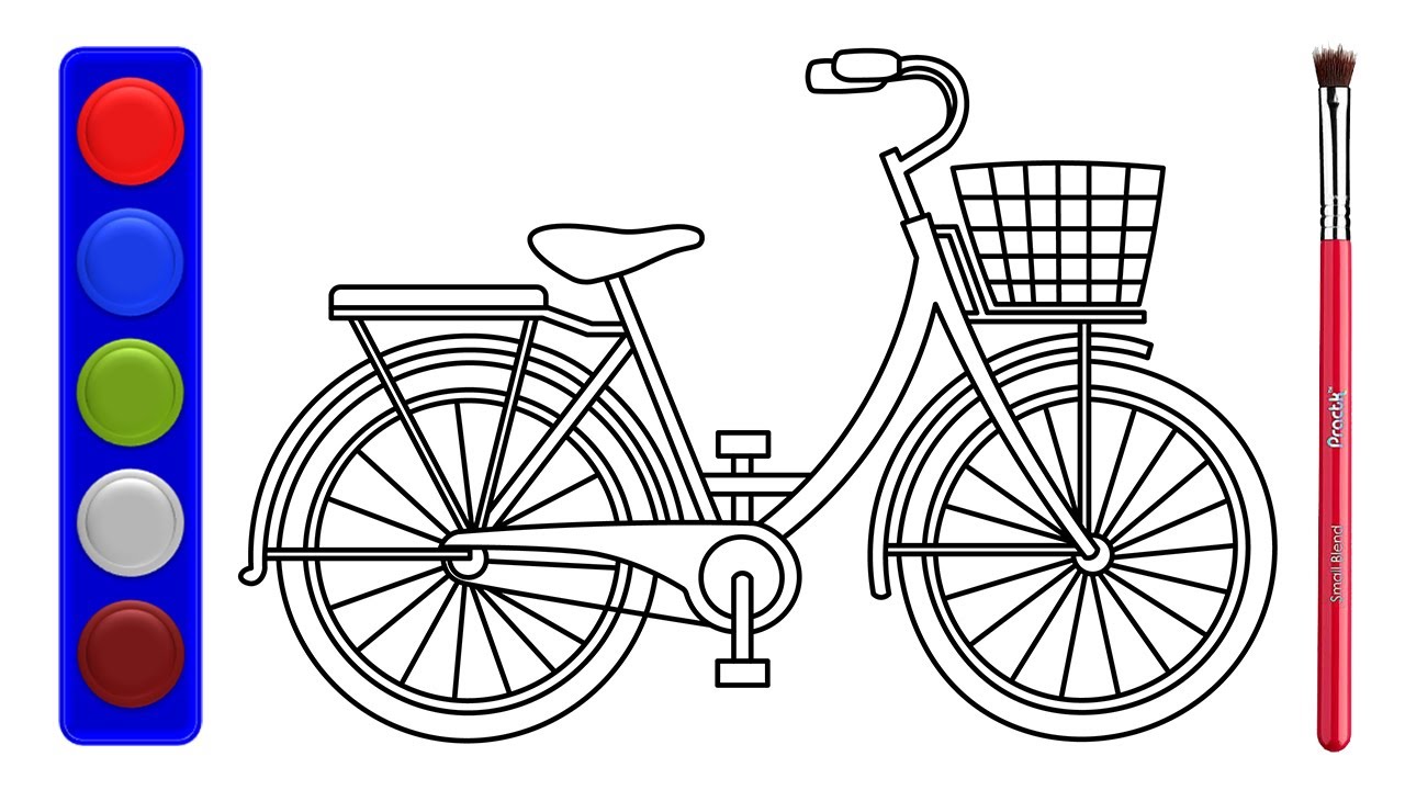 Download Bicycle Coloring Pages | Glitter Bicycle Drawing and ...