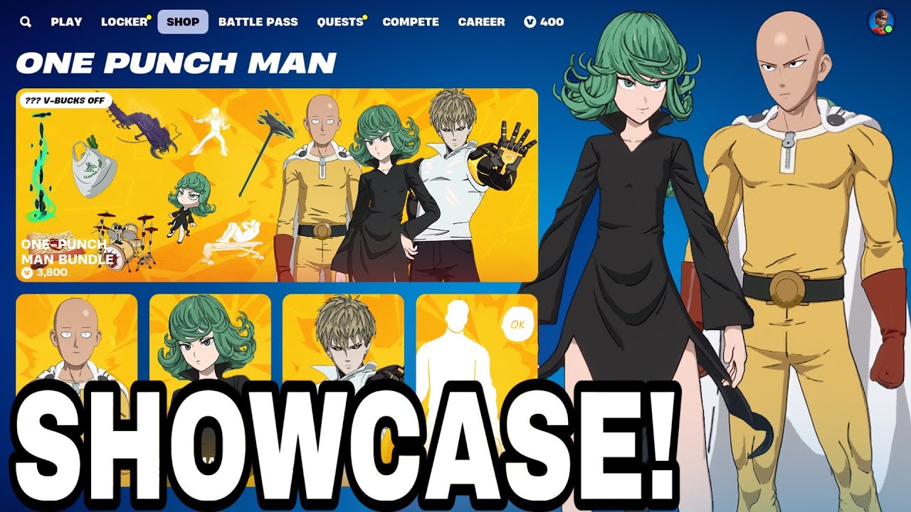 FULL Fortnite x ONE PUNCH MAN COLLAB Skins Item Shop SHOWCASE! 😁