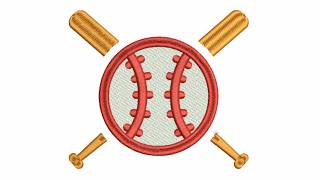 Softball Baseball Embroidery Design