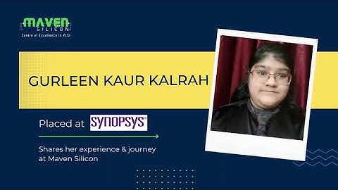 Placed @synopsys Gurleen Kaur shares her journey with @mavensilicon9563 | Best VLSI Training Company