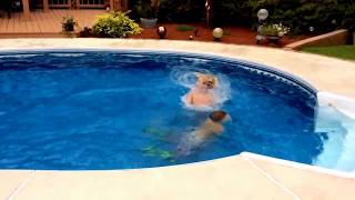 Cool wrestling moves in pool