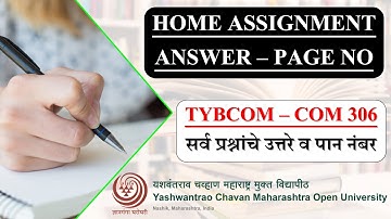 YCMOU COM306 HOME ASSIGNMENT ANSWER | YCMOU COM306 स्वाध्याय प्रश्न उत्तरे | YCMOU COM306 ASSIGNMENT