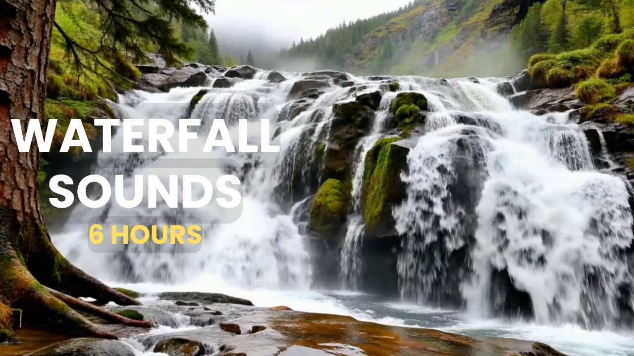 6 Hours Waterfall Sounds for Deep Sleep | 4K