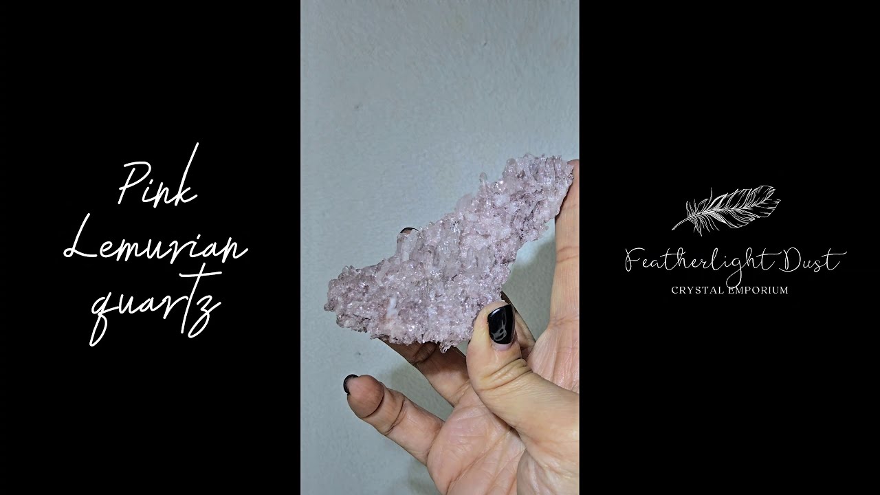 Pink Lemurian quartz cluster with crystals on both sides - LQ519