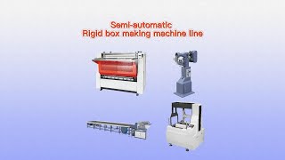 Semi-automatic rigid box making machine line#rigidboxmachine #grooving #boxwrappingmachine #gluing
