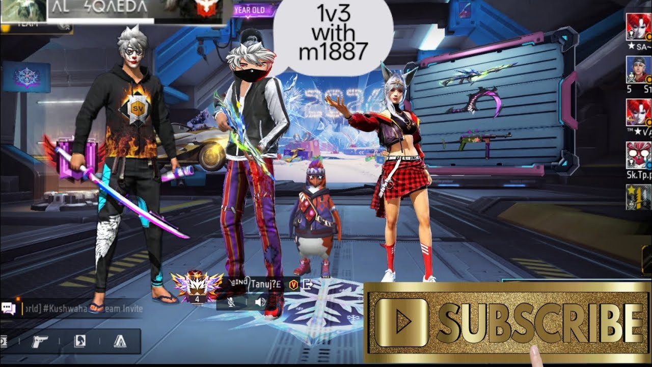 ☠️m1887 deadly headshot trick⚔️ 1v3 Fight + M1887 =🔥 Just Watch 