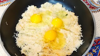 Add eggs to potatoes! Quick breakfast in 5 minutes. Easy and very delicious recipe