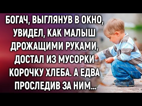 Богач, Выглянув В Окно, Увидел, Как Малыш Достал Из Мусорки Корочку Хлеба. А Едва Проследив За Ним