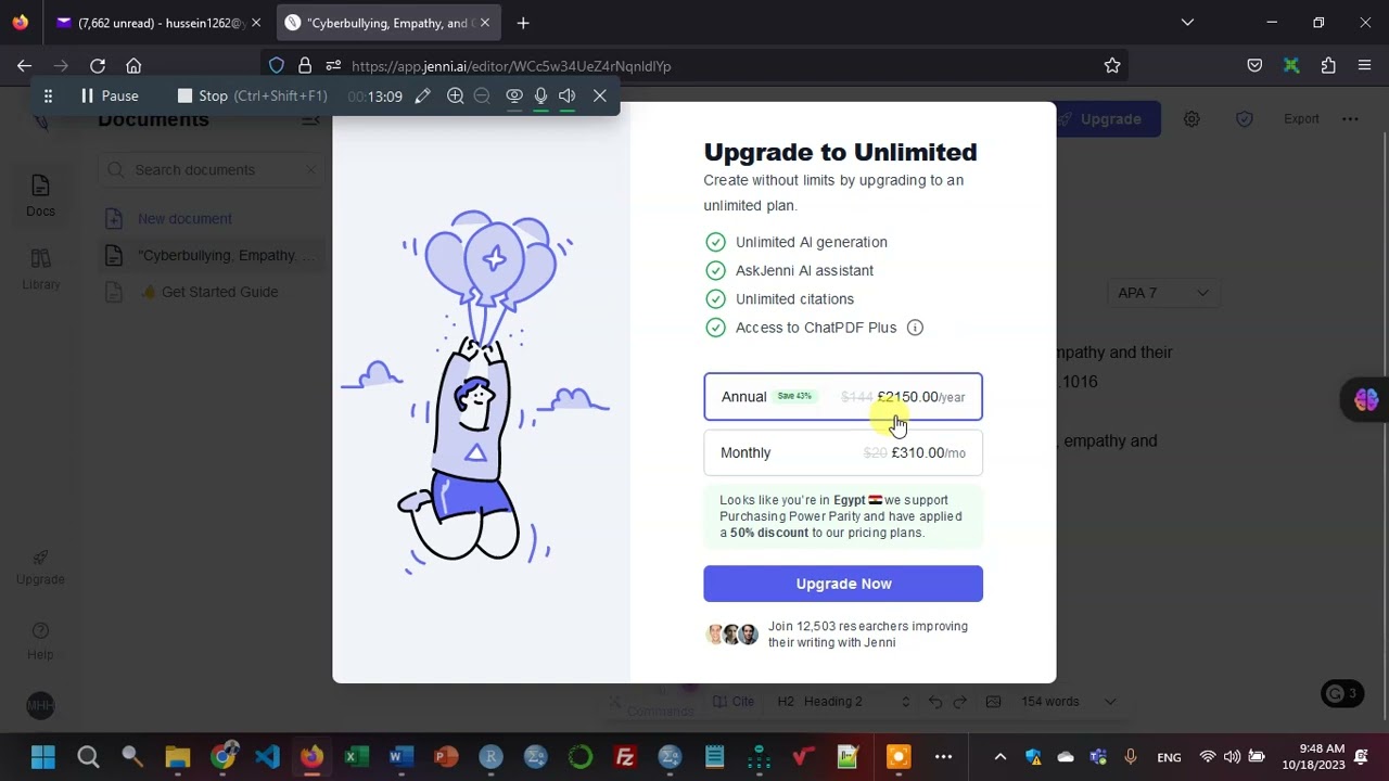 كتابة الأبحاث العلمية بسرعة ودقة وبدون انتحال أو سرقة علمية باستخدام jenni.ai
