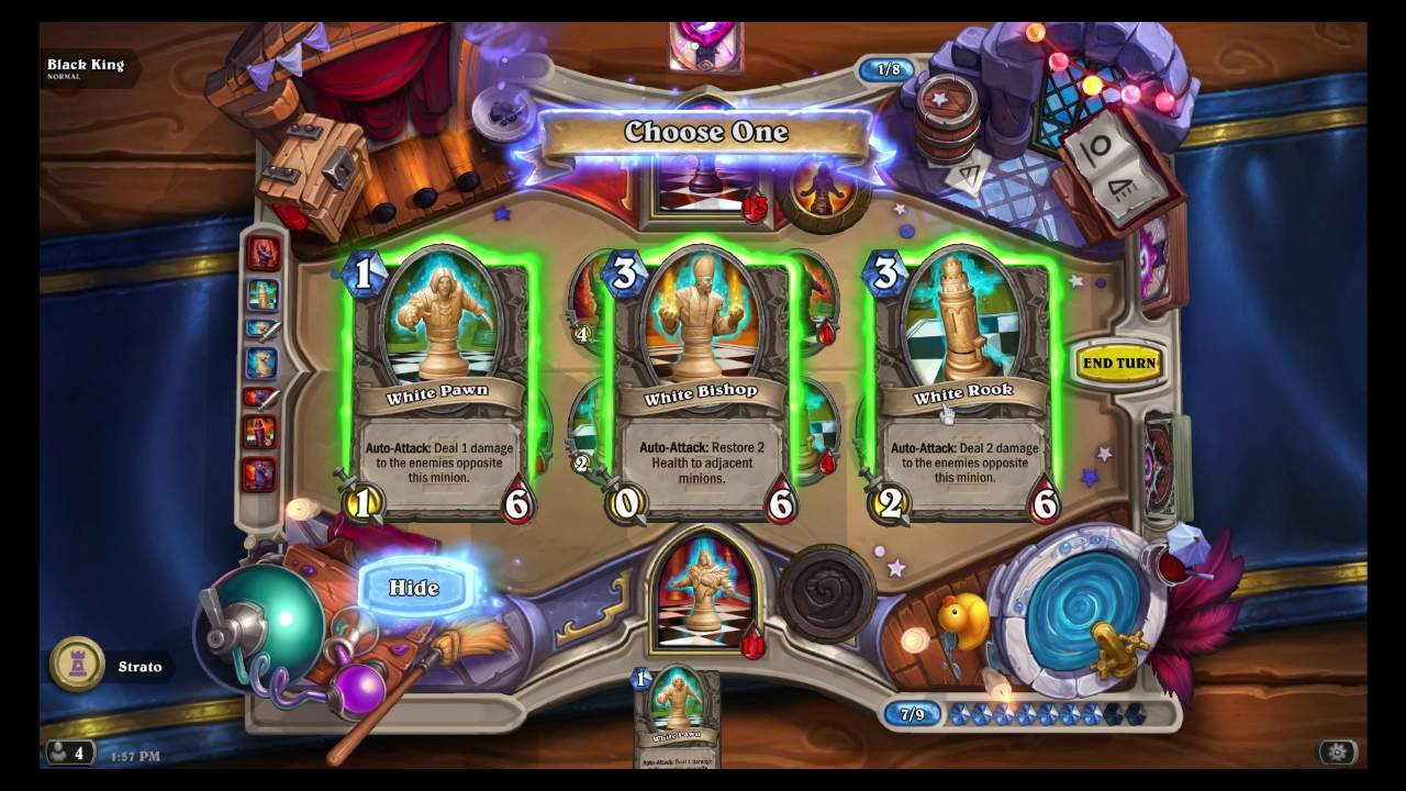 Black King Chess Fight in The Parlor of Hearthstone One Night in Karazhan Expansion