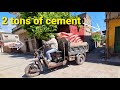 The young man drove a 3-wheeler carrying 2 tons of cement |  CÔNG nông chở cát , máy xúc múc cát