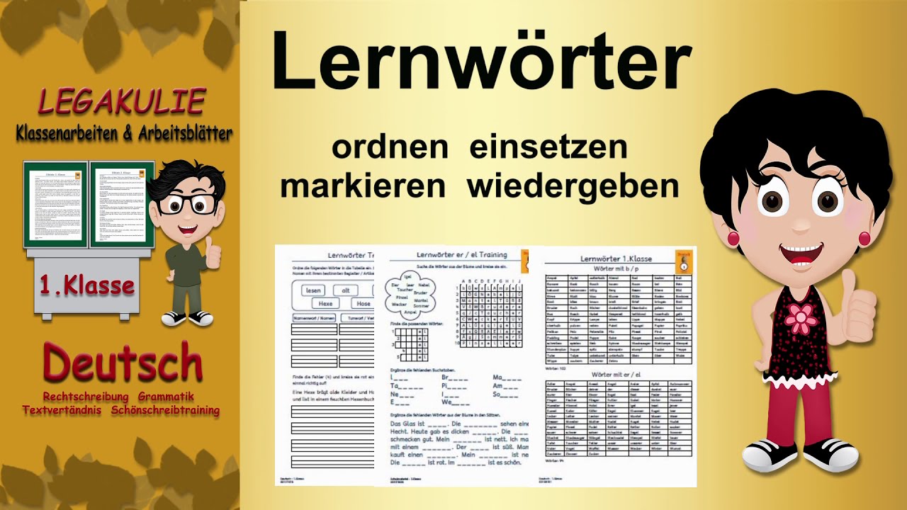 Legakulie Deutsch 1.Klasse Rechtschreibung Grammatik Lernwörter