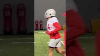 Bryson Rodgers and Jeremiah Smith fielding punts at Ohio State’s second spring practice