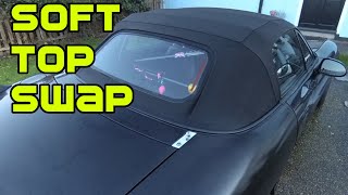 Soft Top Roof Replacement MX5 - Remove Vinyl Roof and Refit Mohair