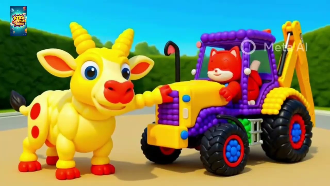 Cute Cow & Colorful Tractor | Fun Kids Cartoon | Learning Colors & Animals