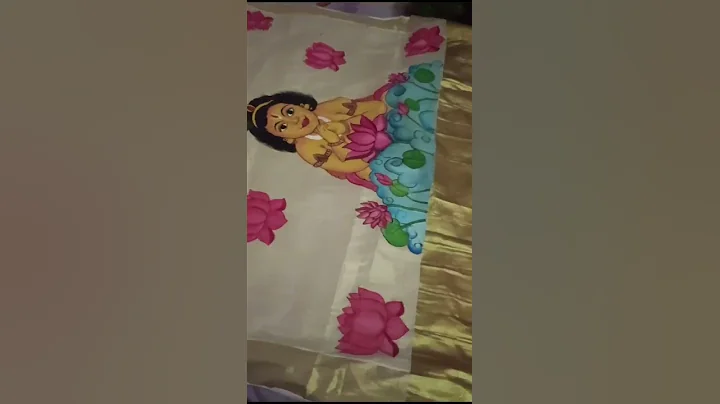 Mural painting in Kerala Saree #music #indian