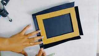 Unique style photo frame making with cardboard and news paper ll photo frame making at home ll screenshot 4