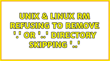 Unix & Linux: rm: refusing to remove 
