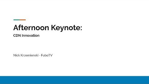CDS7. Keynote: HLS and DASH Multi-Codec Encoding & Packaging