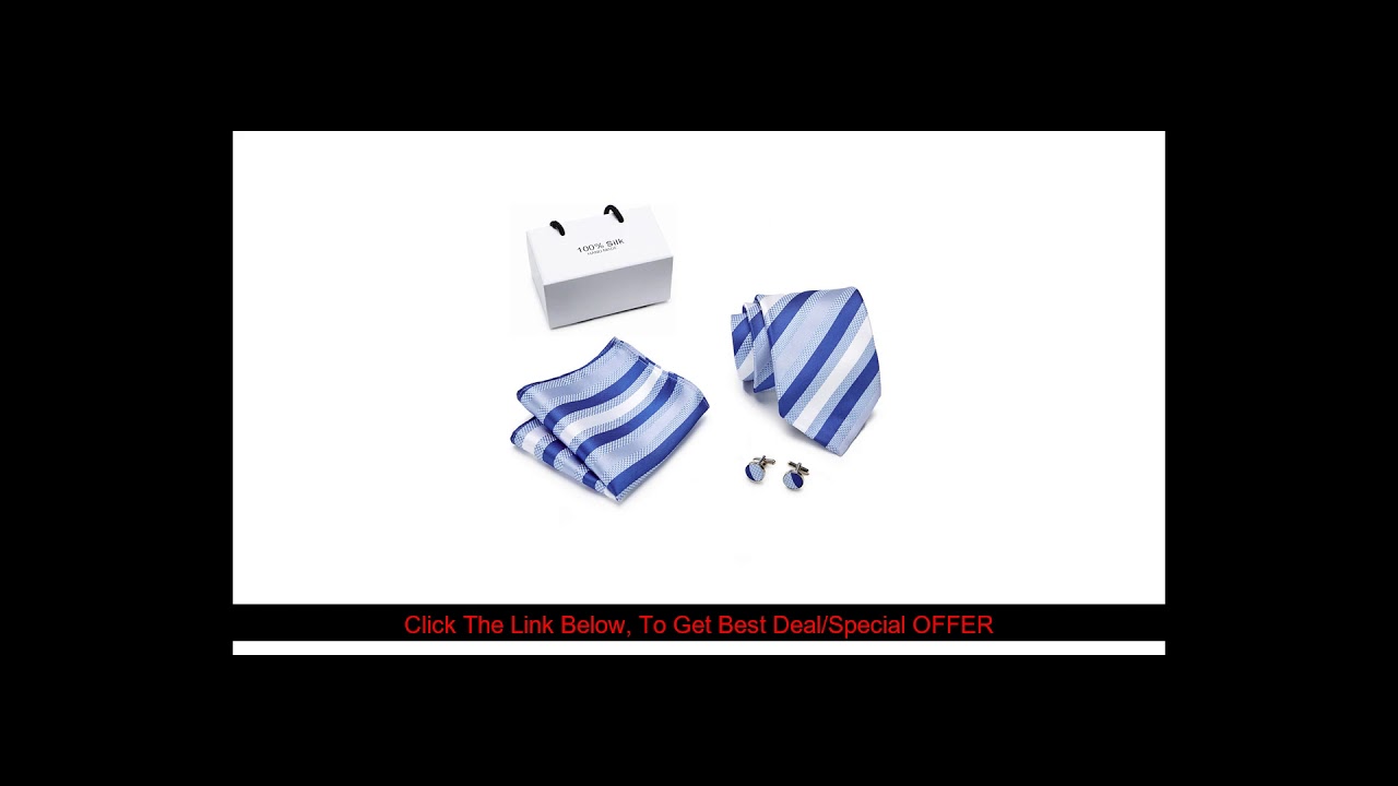Best Gift Box Ocean Blue men  ties set Extra Long Size 145cm*8cm Striped Necktie  Silk Jacquard Wov