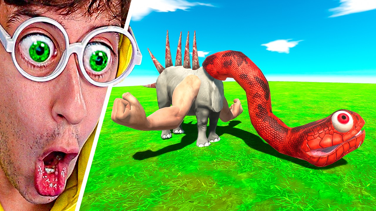 Creando ANIMALES RAROS 😂🔥🐍!! (Batalla por Equipos vs HERMANO) | Animal Battle Simulator TEKENDO