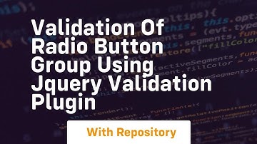 validation of radio button group using jquery validation plugin