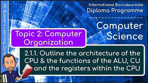 IB DP Computer Science - Topic 2: Computer Organization  - 2.1.1: Within the CPU: ALU, CU, MAR & MDR