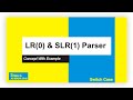 Design of LR(0) &amp; SLR (1) Parser  | Solved University Question | Compiler Design