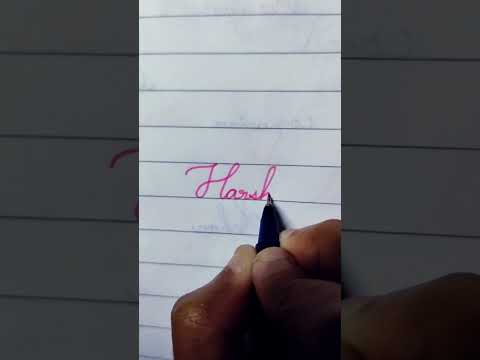 Harsh Tutorial Harsh in cursive writing ️#calligraphy art #handwriting - YouTube