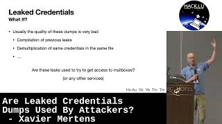 Hack.lu 2023: Are Leaked Credentials Dumps Used By Attackers? - Xavier Mertens