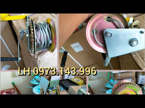 Video tời tự hãmtời quay tay. tời nâng rạp cưới.tời kéo gỗ. - youtube