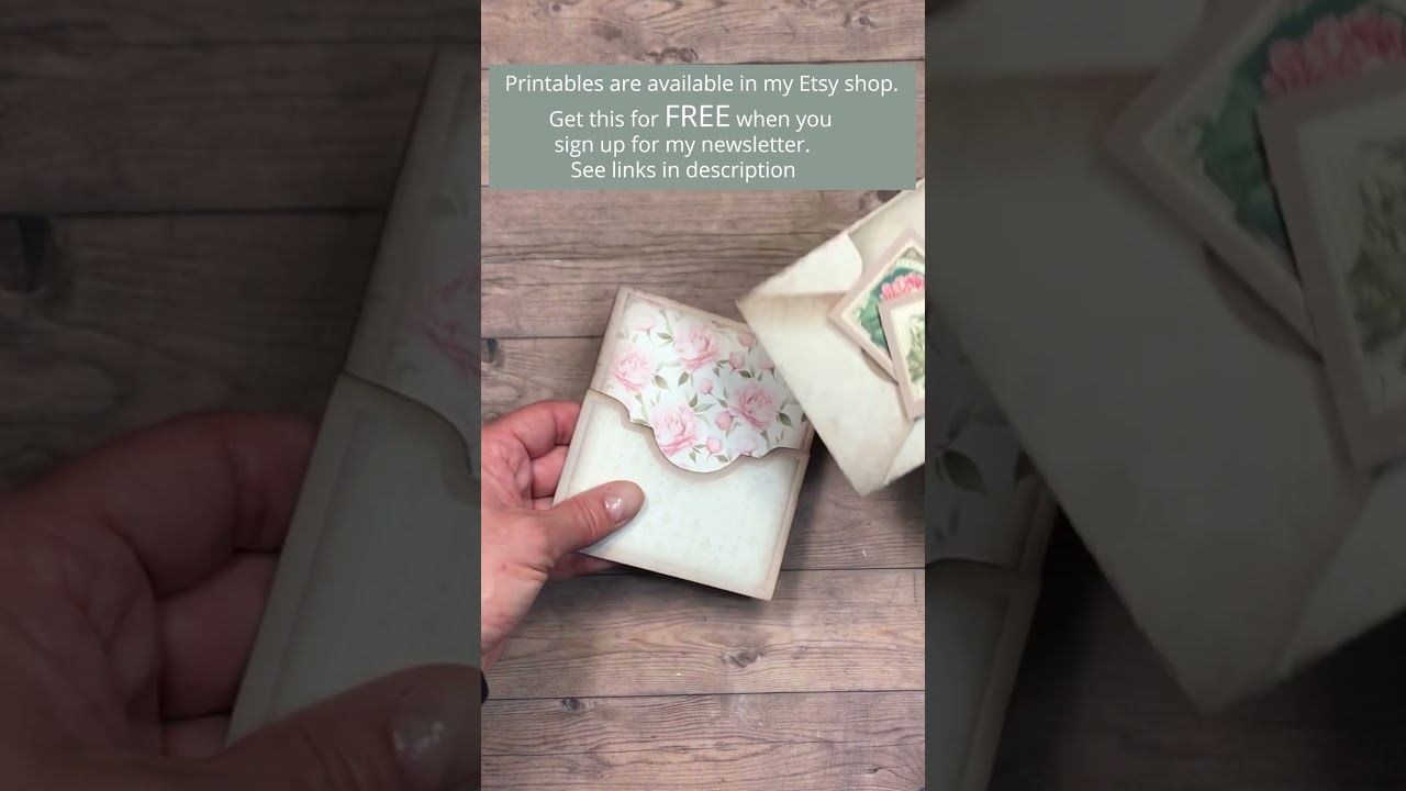 Vintage Peonies Gift Card Holder | Junk Journal Printables from Sweet Vintage Prints