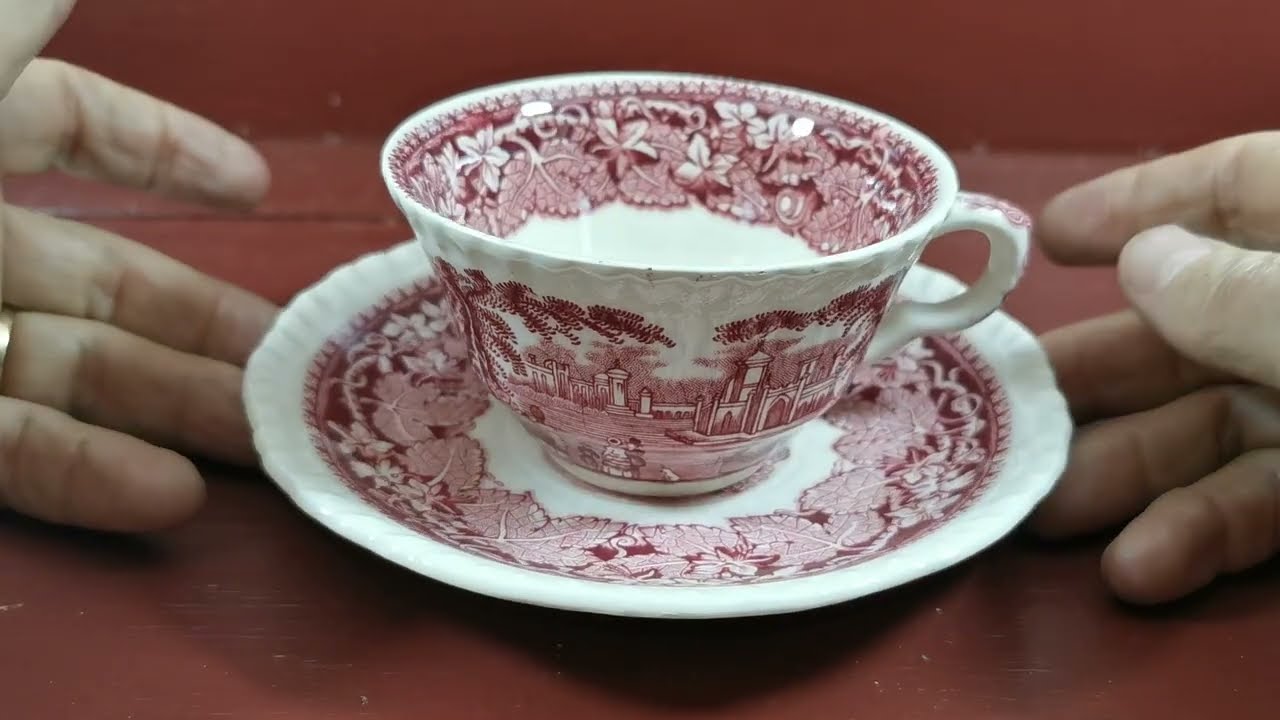 Чайная чашка с блюдцем Masons Ironstone Red & White Vista из фарфора