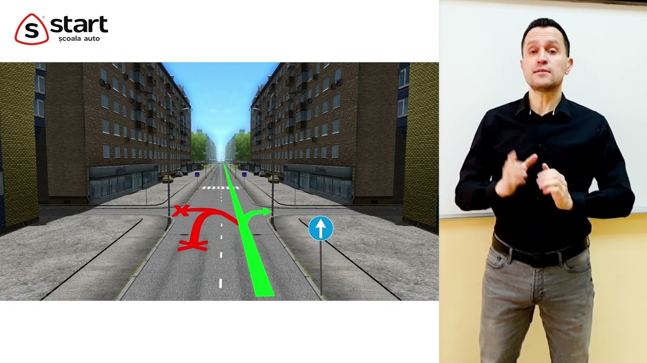 INDICATORUL „DIRECȚIE OBLIGATORIE DE DEPLASARE” INSTALAT DUPĂ INTERSECȚIE | ȘCOALA AUTO START
