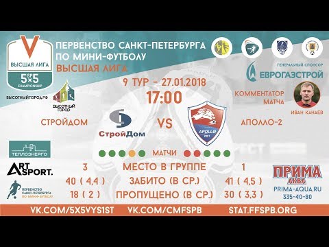 Видео к матчу СтройДом - АПОЛЛО-2