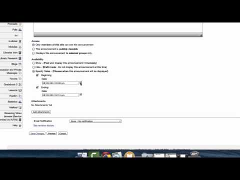 Sakai Tutorial: Edit and Delete Announcements