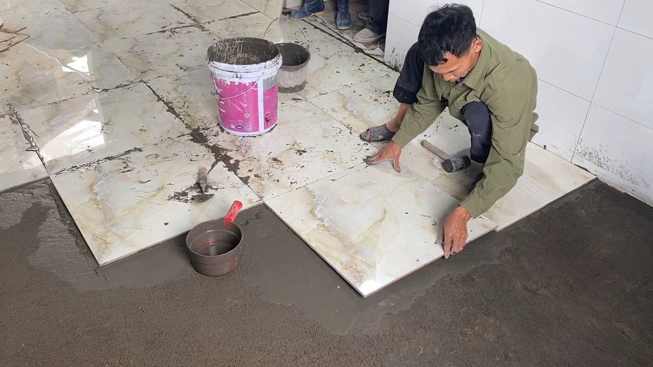 Techniques Construction Kitchen Floor & Install Ceramic Tiles Step By ...