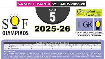 Class 5 IGKO Sample Paper 2025-26 / International General Knowledge Olympiad / IGKO Olympiad class 5