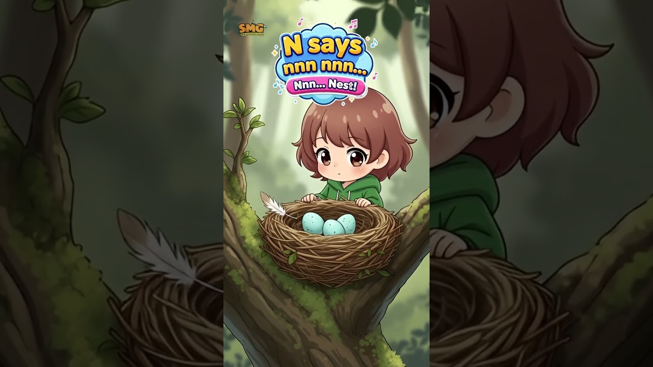 Изучаем букву N по фонетике | N — это гнездо 🪺 | Алфавит для детей | Милая аниме-история