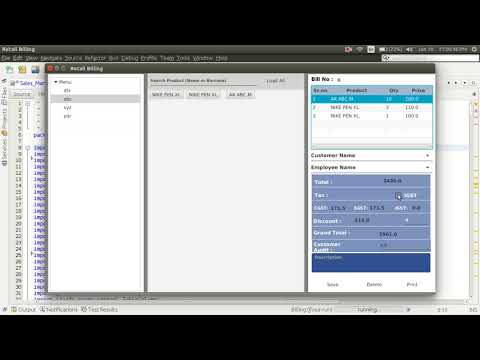 javafx Example for Billing Software