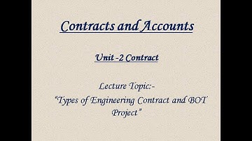 Contracts & Accounts L-02 Unit 2 Topic- Types of Engineering Contract and BOT Project