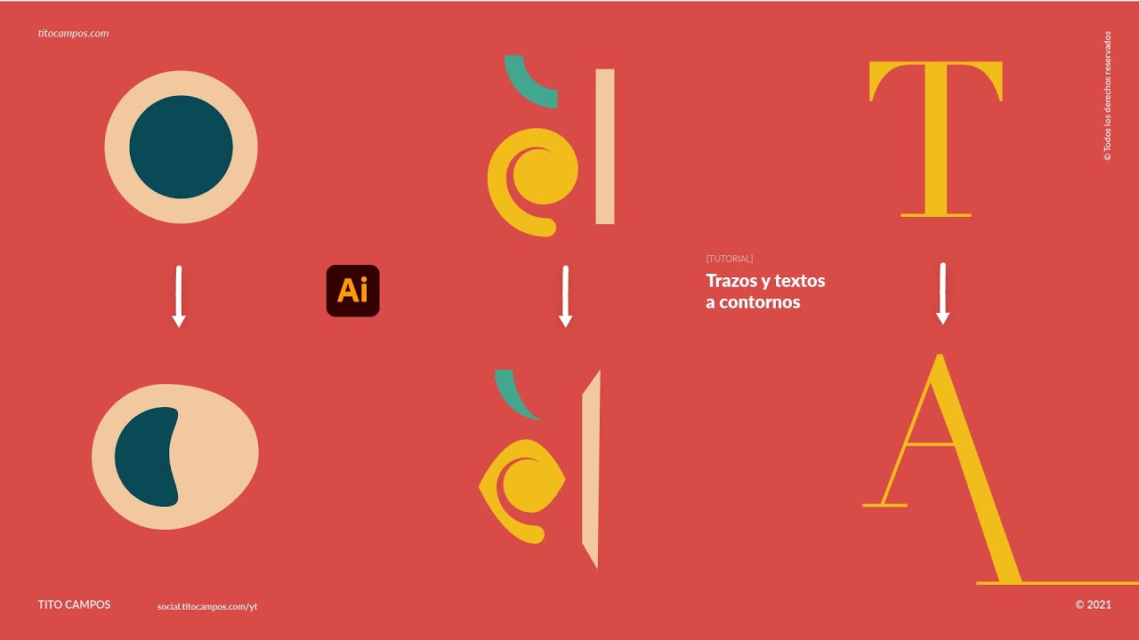 Convertir trazos y textos a contornos en Adobe Illustrator YouTube