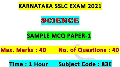 SSLC SCIENCE MCQ Question Paper With Key Answers and Instructions to fill OMR Answer sheet