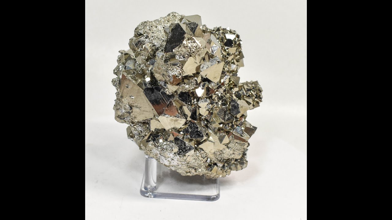 4.33" OCTAHEDRAL PYRITE Crystal Cluster Huanzala mine, Peru T578 