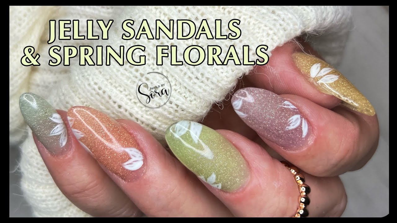 Jelly Sandals And Spring Florals : Dip Powder