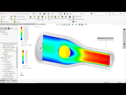 SolidWorks Flow Simulation Tutorial: Nozzle velocity & Pressure