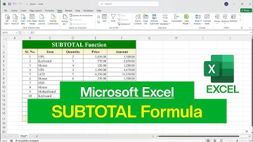 How to use SUBTOTAL Formula in Microsoft Excel | SUBTOTAL Function in Excel