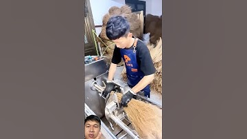 The process of making brooms is amazing. #woodworking #wood #machine #tools #youtubeshort #useful